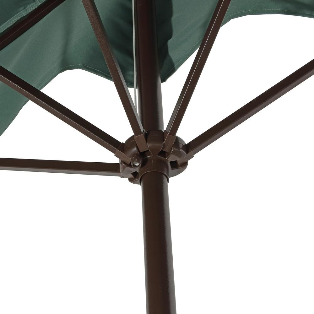 Sidney 9 ft. Green Aluminum MidCentury Patio Umbrella with Crank
