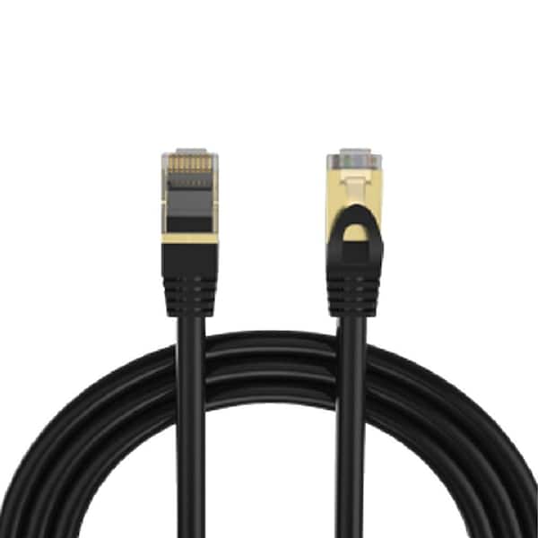 TRIPLETT 1 ft. Cat 7 SF/FTP 26 AWG Shielded Stranded Patch Cable, Black