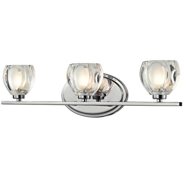 Filament Design Luka 3 Light Chrome Bath With Clear And Frosted Glass Shade Hd Te69488 Filament Design Luka 3 Light Chrome, How To Frost A Clear Glass Lamp Shader
