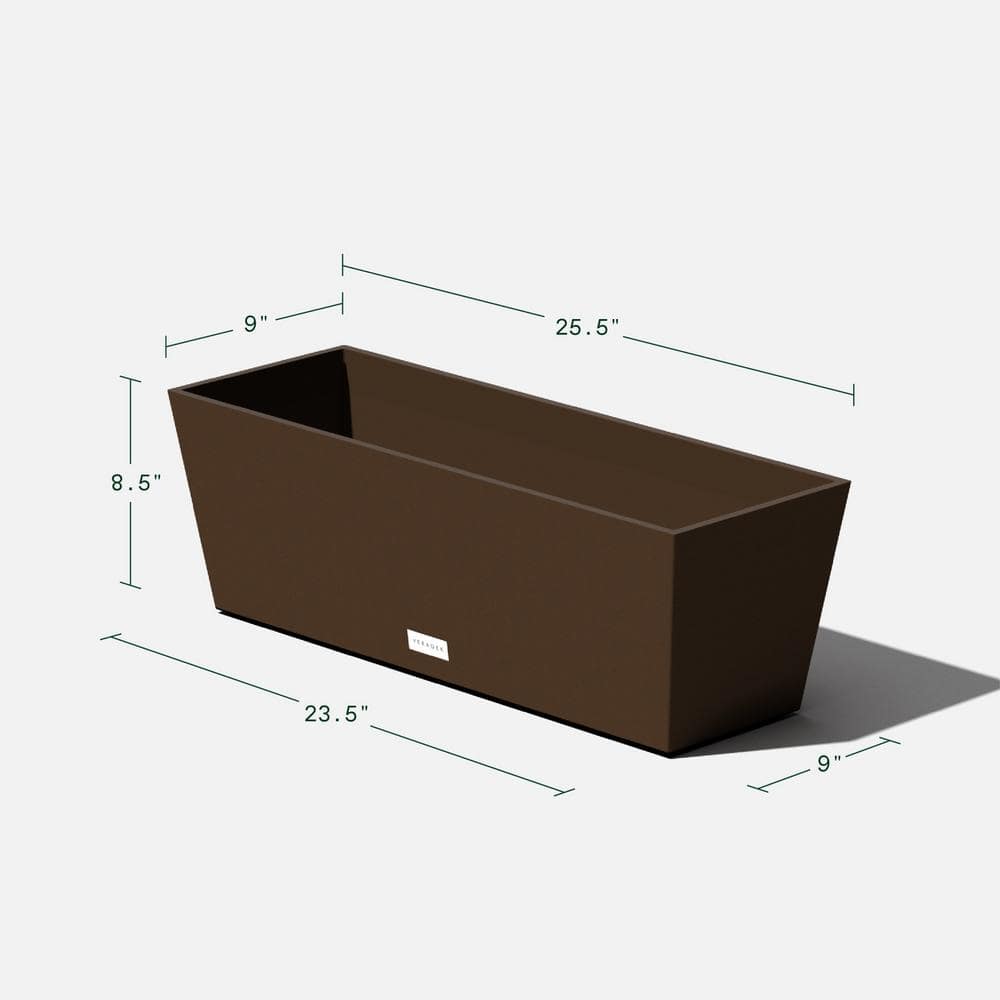 Espresso Modern Recycled Plastic 25.5" Window Box Planter Set