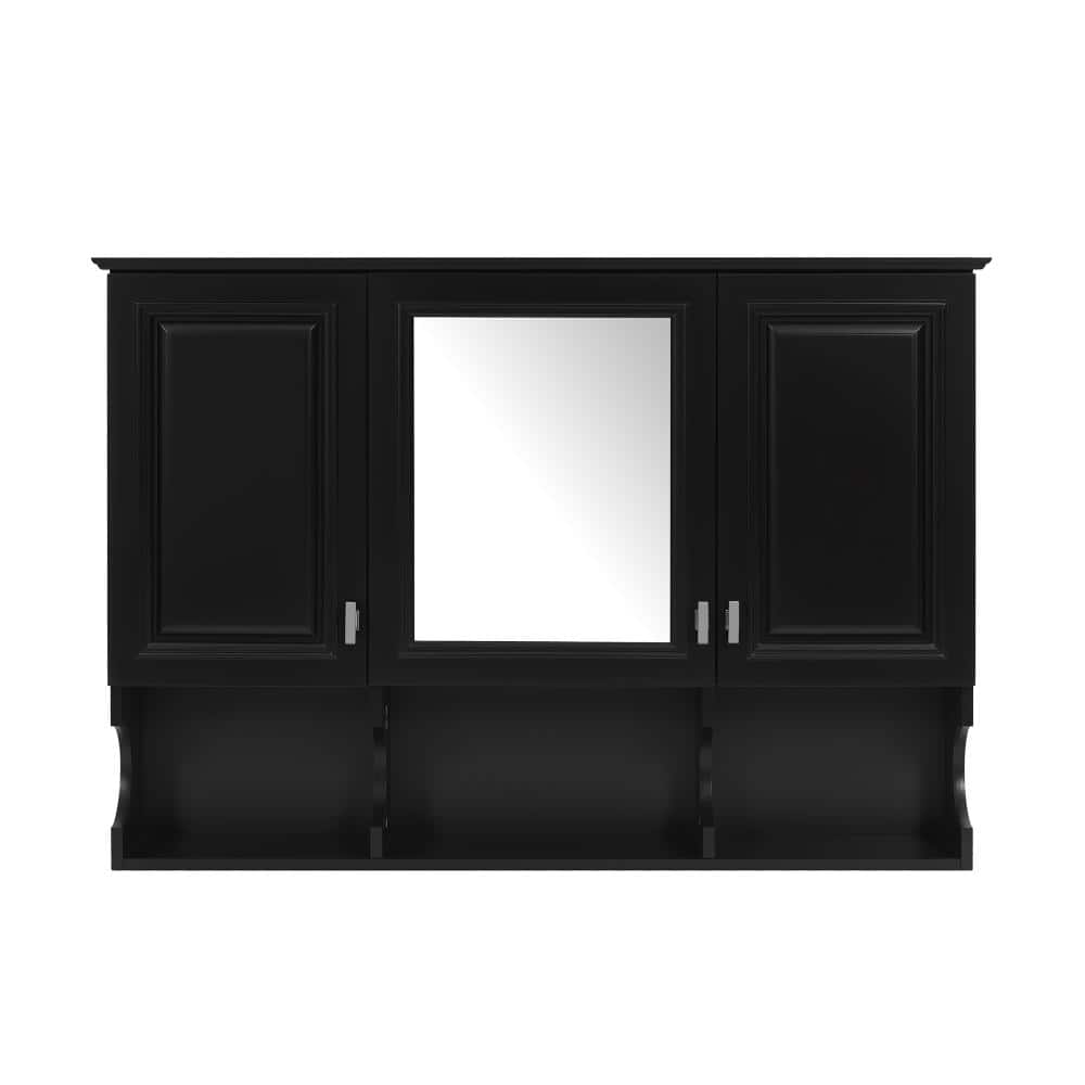 41 in. W x 28.7 in. H Black Rectangular MDF Medicine Cabinet with Mirror price history on PriceWatchPro