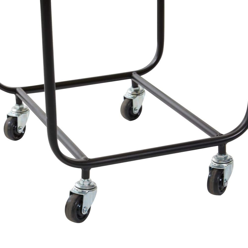 Black Metal Wire Basket Storage Cart with Wheels and Removable Fabric