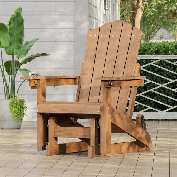 Noble House Rocking Natural Stained Wood Adirondack Chair 40969