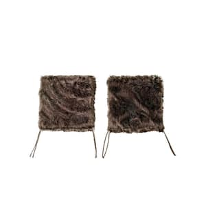 Laredo Chocolate Faux Sheepskin Fur Chair Pad (Set of 2)
