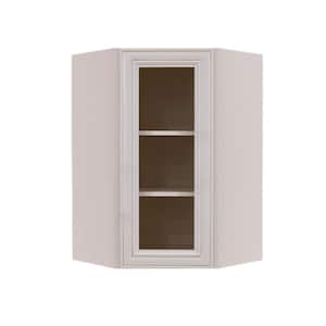 Princeton Assembled 24 in. x 36 in. x 15 in. Wall Diagonal Mullion Door Cabinet with 2 Doors in Creamy White