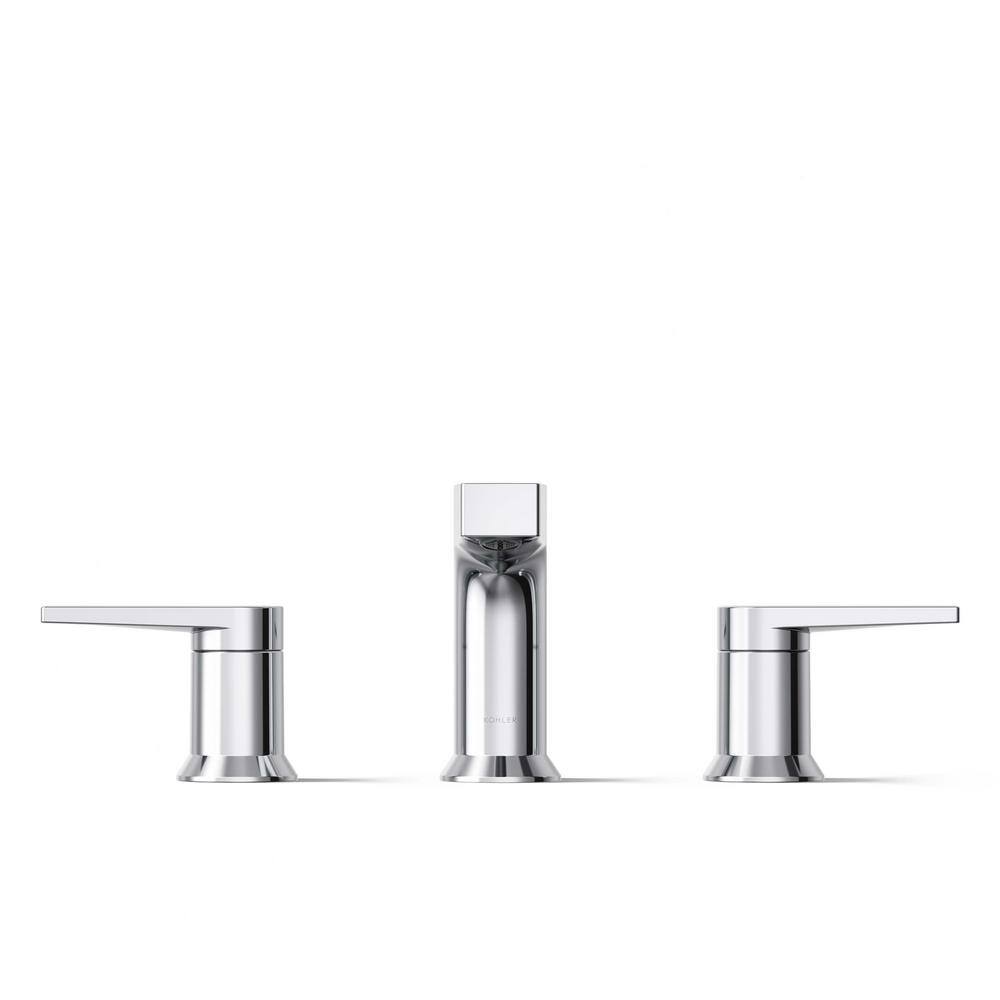 Taut Polished Chrome 2-Handle Low-Arc Bathroom Faucet