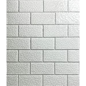 Coastal Snow White 3 in. x 6 in. Glossy Textured Glass Subway Wall Tile (6 sq. ft./Case)