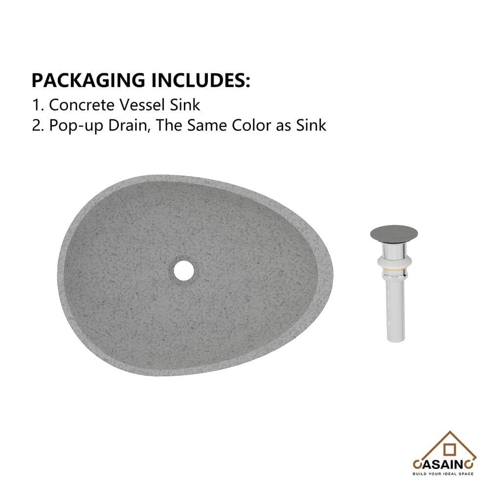 CASAINC Maple 15.35'' Concrete Oval Bathroom Sink