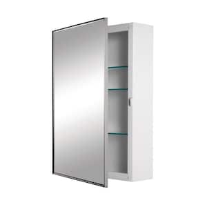 Styleline 18 in. x 24 in. x 5 in. Framed Recessed 3-Shelf Bathroom Medicine Cabinet in Stainless Steel