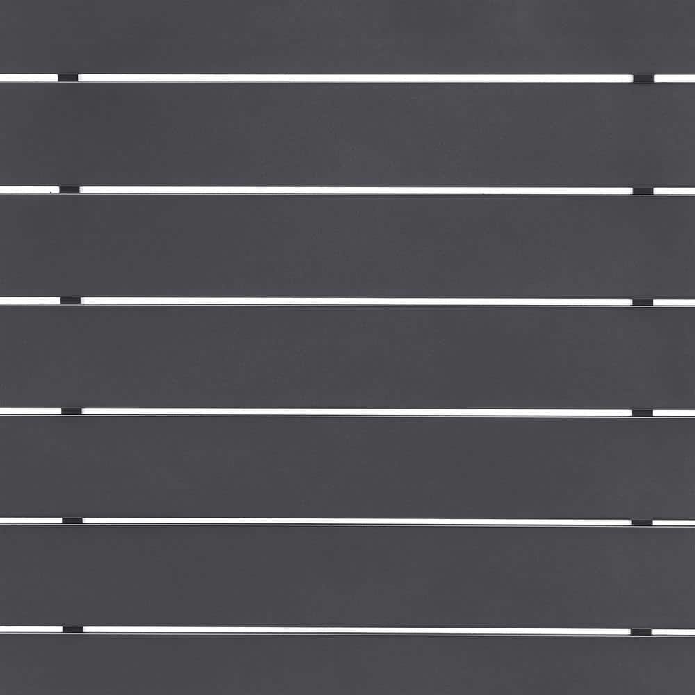 Argiope Dark Gray Aluminum Rectangular Bar Height Outdoor Dining Table