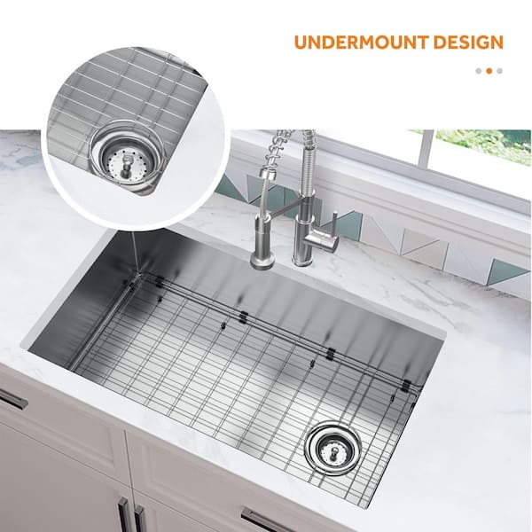 Delta 32” Undermount 16 Gauge Kitchen Sink with 18” Kitchen Faucet