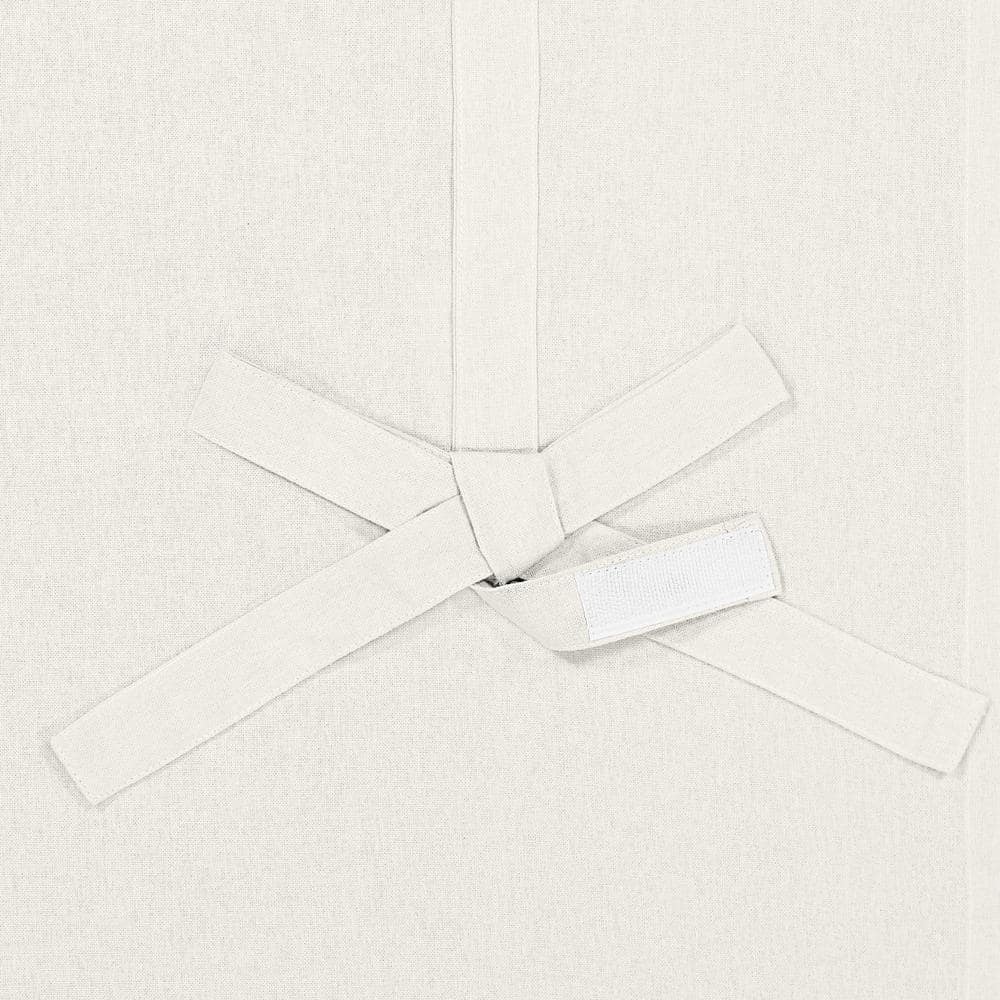 Off White Cotton Tie-Up Light Filtering Curtain Panel