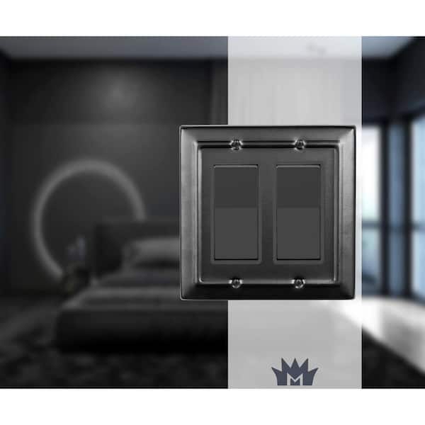 Architectural 2-Gang Decorator/Rocker Wall Plate (Matte Black)