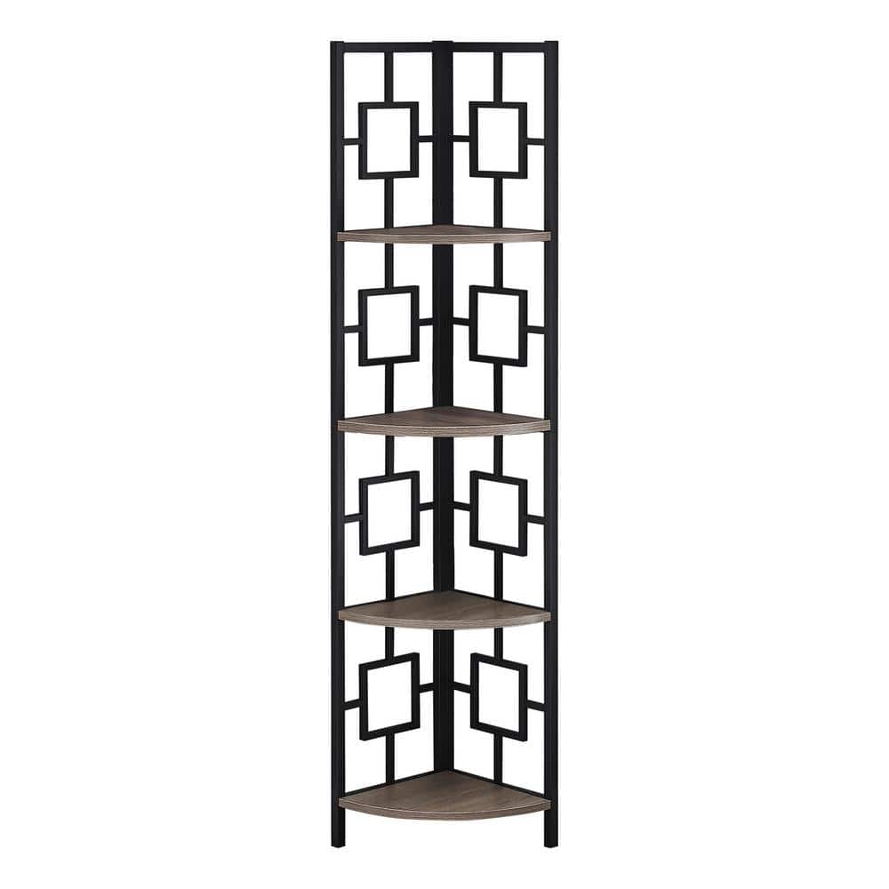 Dark Taupe Corner Bookcase
