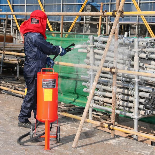 10 Gal. Sand Blaster 60 to 110 PSI High Pressure Sandblaster with 2 Nozzles, 7.5 ft. Hose for Stain, Rust, Paint Removal