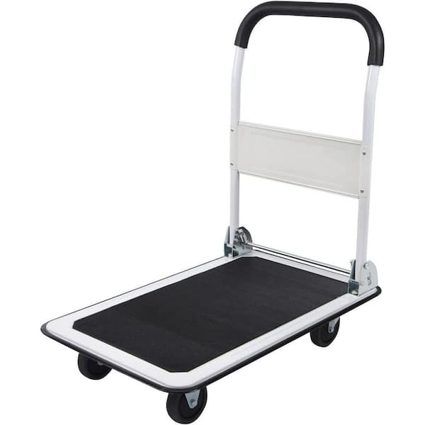 Primehome Foldable Push Cart, 330 lbs. Capacity, 4-Wheel Flatbed