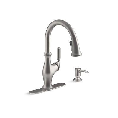 Worth Single-Handle Pull-Down Sprayer Kitchen Faucet in Vibrant Stainless