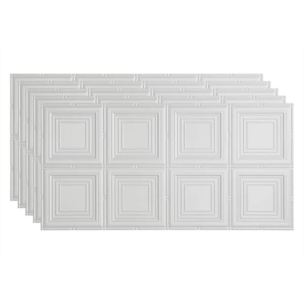 Portrait 2 ft. x 4 ft. Glue Up Vinyl Ceiling Tile in Gloss White (40 sq. ft.)