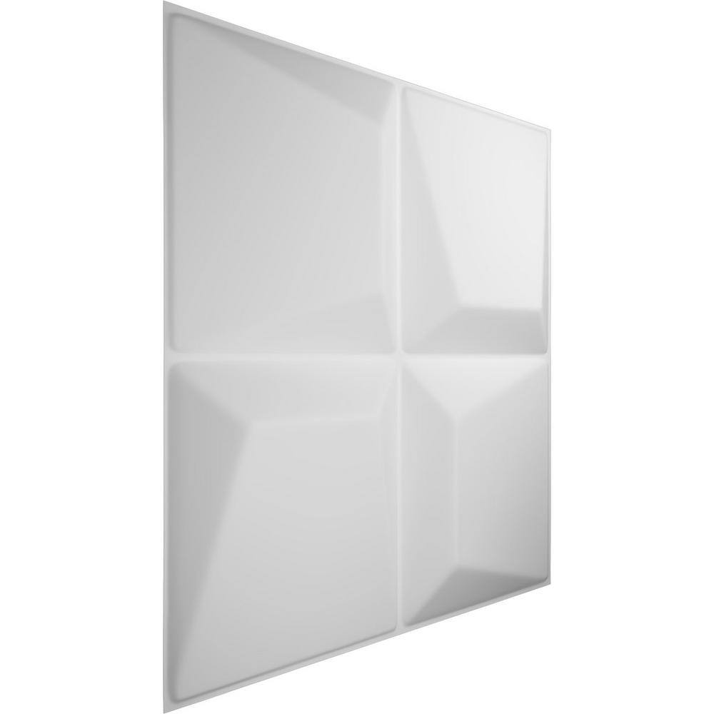 White Textured 3D PVC Decorative Wall Panels, 19.63" x 19.63", 10-Pack