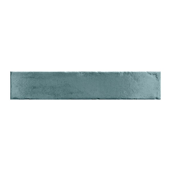 Ivox Apan Blue 3 in. x 16 in. Glossy Porcelain Subway Wall Tile Sample