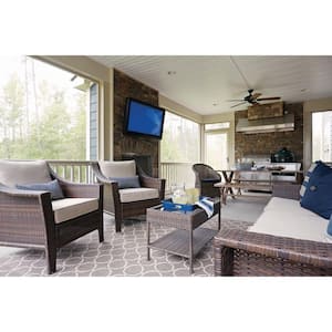 AirPro Outdoor 52 in. Indoor/Outdoor Antique Bronze Transitional Ceiling Fan with Remote Included for Porch