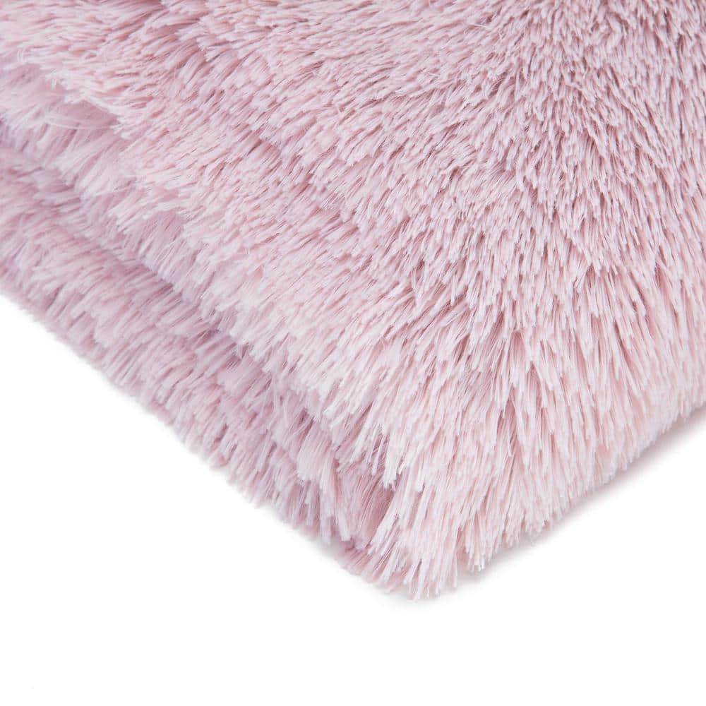 Rose Dust Faux Fur Reversible King Blanket with Sherpa Fleece