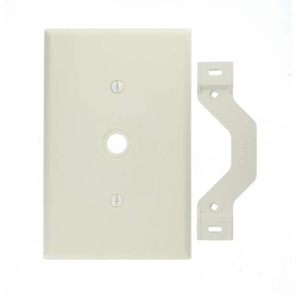 Leviton 1-Gang Midway 0.406 in. Hole Device Telephone/Cable Wall Plate, White