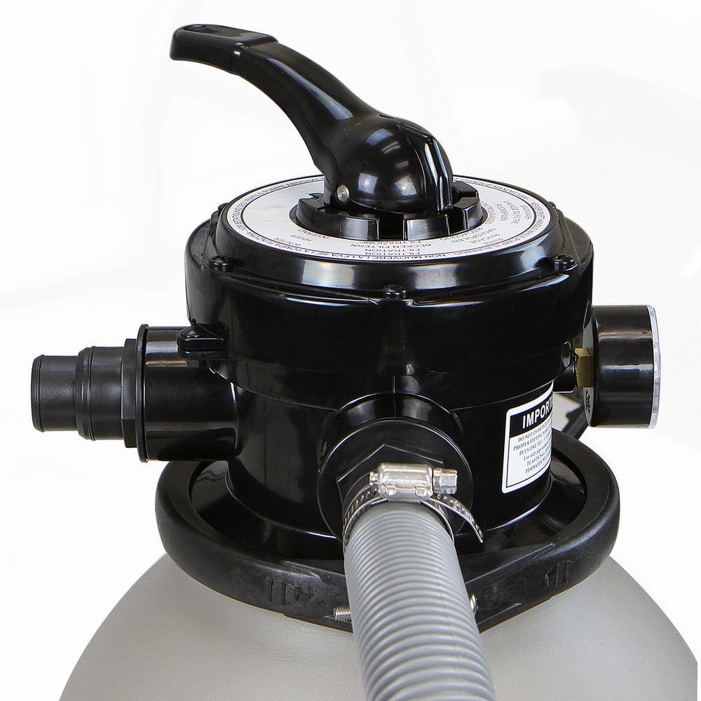 13" Gray Polymeric Sand Filter Pump with Timer for Above Ground Pools