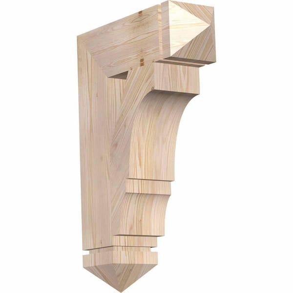 Ekena Millwork 5.5 in. x 28 in. x 20 in. Douglas Fir Balboa Arts and Crafts Smooth Bracket