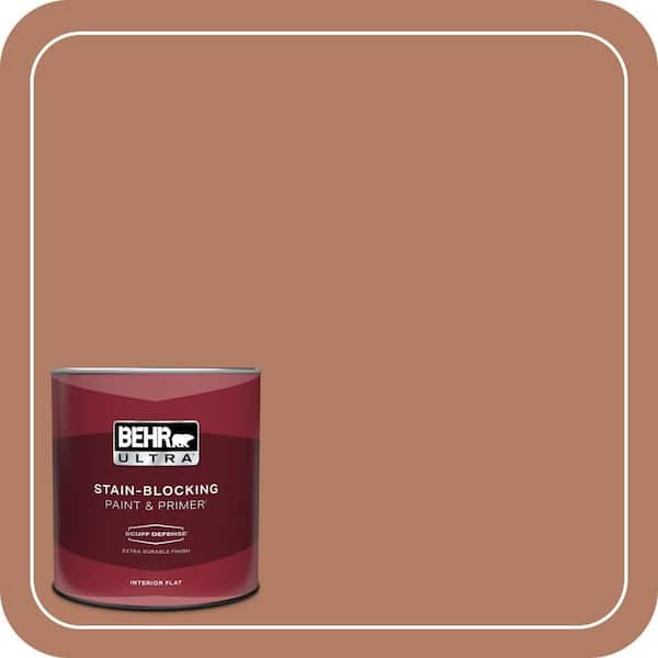 BEHR ULTRA 1 qt. #PMD-84 Pecan Extra Durable Flat Interior Paint & Primer