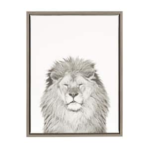 24 in. x 18 in. "Lion" by Tai Prints Framed Canvas Wall Art