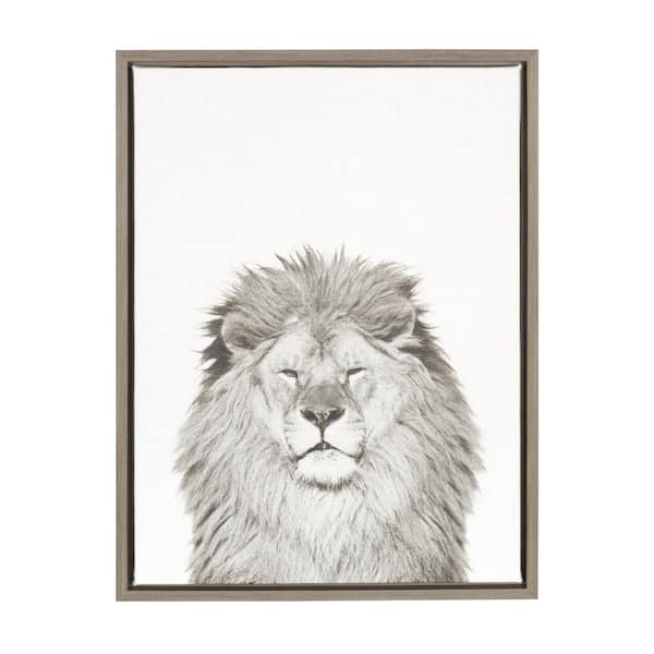 Kate and Laurel 24 in. x 18 in. "Lion" by Tai Prints Framed Canvas Wall Art