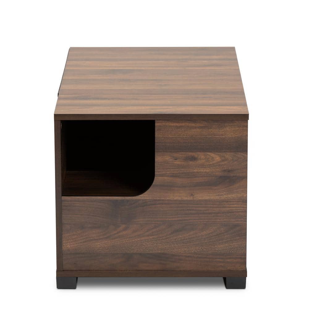 Walnut Brown Modern 2-Door Cat Litter Box Cover House