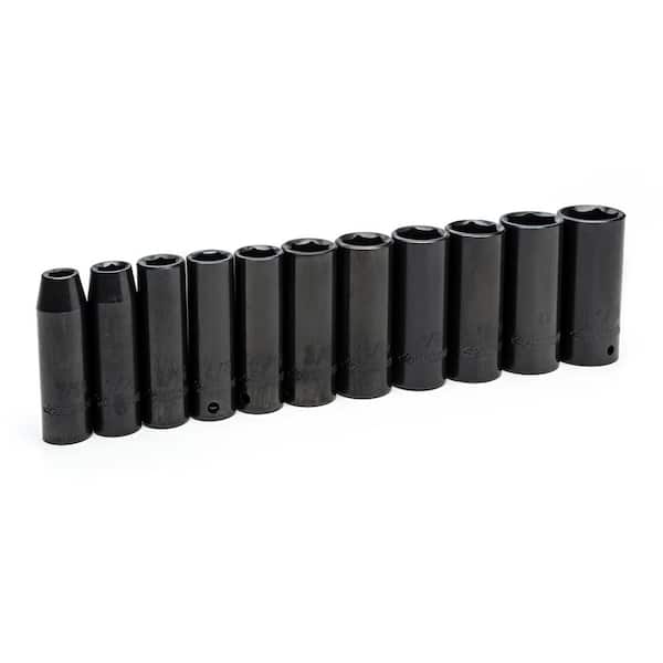 Photo 1 of 1/2 in. Drive Impact Socket Set, SAE in Blow Molded Case (11-Piece)