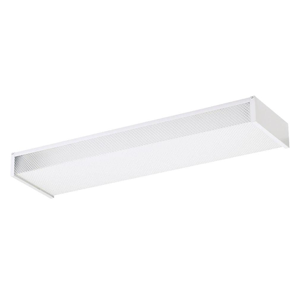White Fluorescent 2-Light Indoor/Outdoor Flush Mount