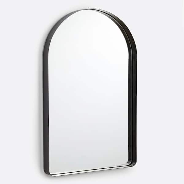 Dovelina 28 in. W x 71 in. H Alloy Aluminum Deep Design Framed Black Floor Mirror