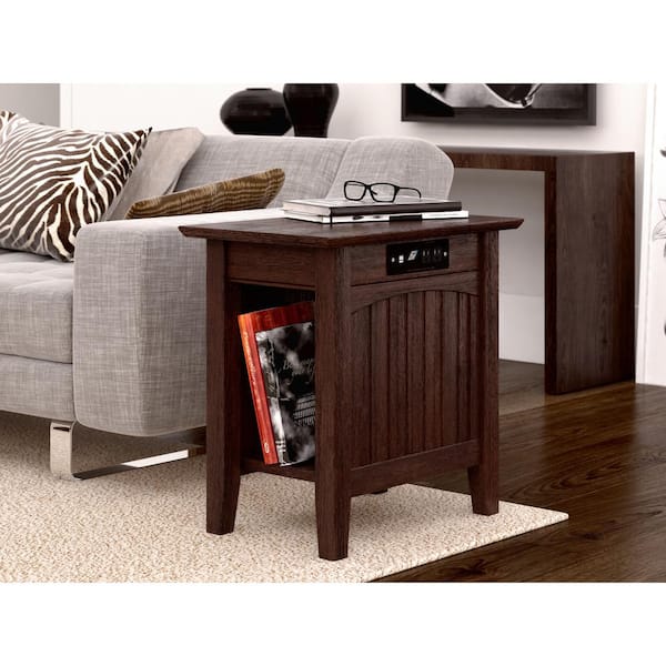 AFI Nantucket Burnt Amber Chair Side Table with Charger