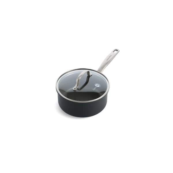 GreenPan Chatham Black Prime Midnight 3 qt. Hard Anodized Healthy Ceramic Nonstick Saucepan Pot with Lid
