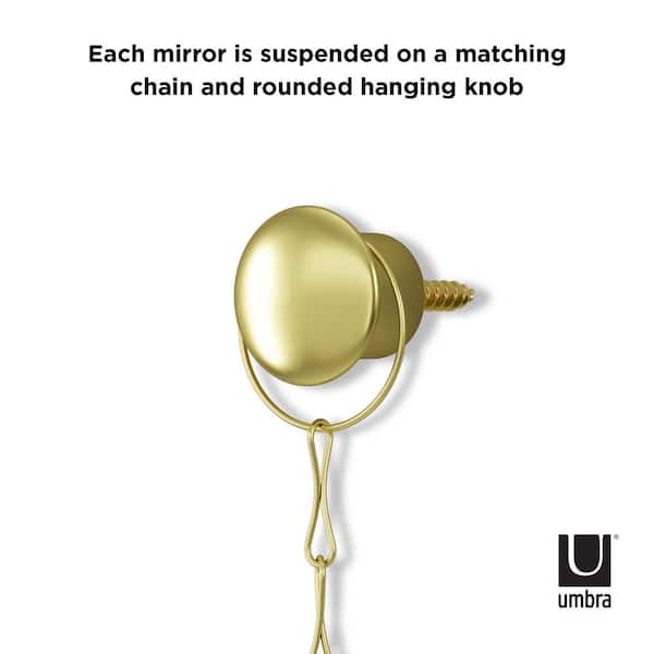 Umbra Dima 8 In X Modern Round Framed Accent Mirror Brass Set Of 3 1013877 104 The Home Depot Umbra Dima 8 In X Modern Round, Dima Round Accent Mirror Set