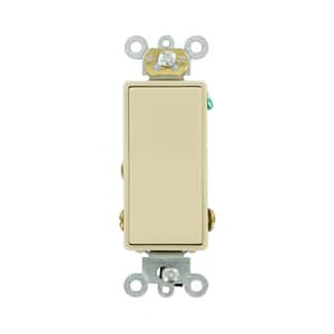 15 Amp Decora Plus Commercial Grade Single Pole Double-Throw Center-Off Momentary Contact Rocker Switch, Ivory