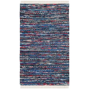 Rag Rug Blue/Multi Doormat 2 ft. x 3 ft. Speckle Striped Area Rug