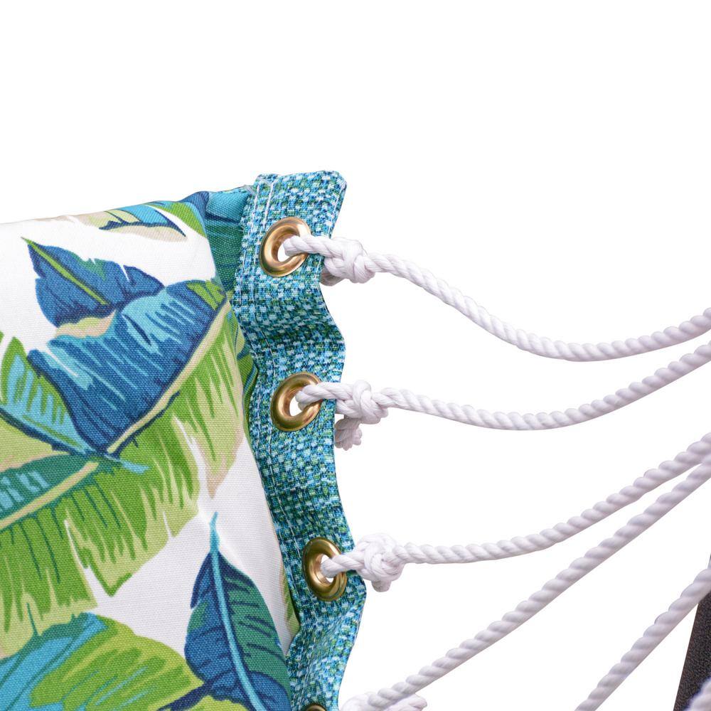 Green Polyester Hanging Chair with Bronze Stand