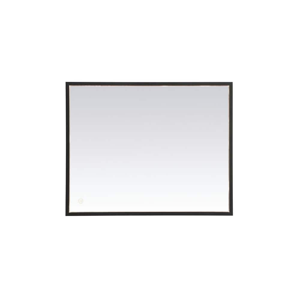 Timeless Home 24 in. W x 30 in. H Aluminum Black LED Mirror