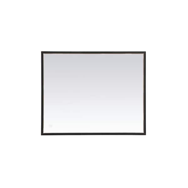Unbranded Timeless Home 24 in. W x 30 in. H Aluminum Black LED Mirror