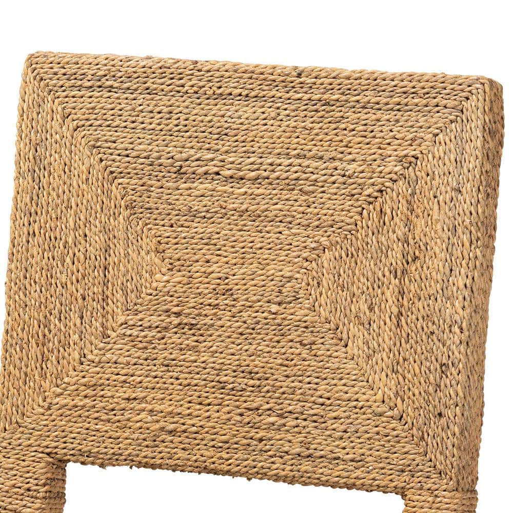Natural Seagrass and Mahogany Wood Dining Chair