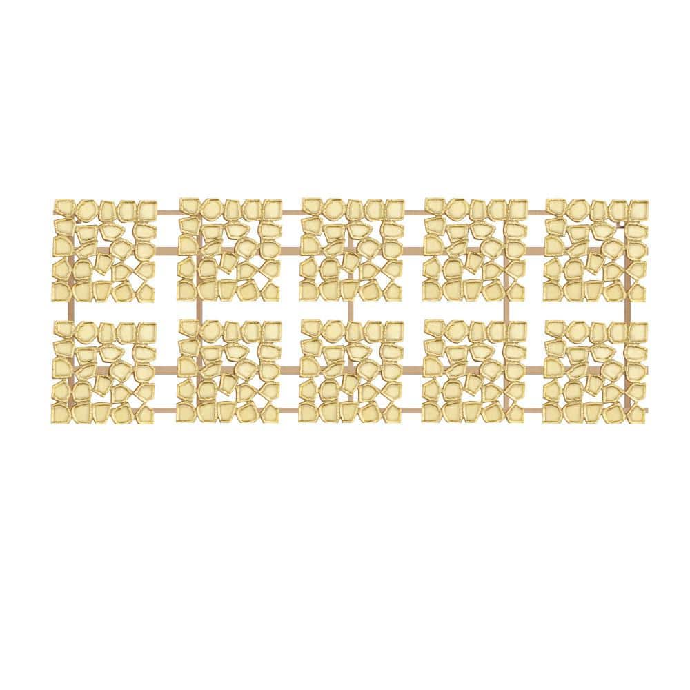 Aluminum Gold Geometric Wall Decor with Hammered Designs