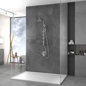 5-Spray Patterns 1.8 GPM 8 in. Wall Mount Dual Shower Heads in Chrome