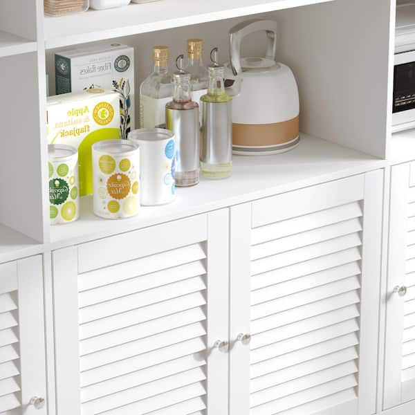 FUFU&GAGA White 78.7 in. H Accent Storage Cabinet, Office
