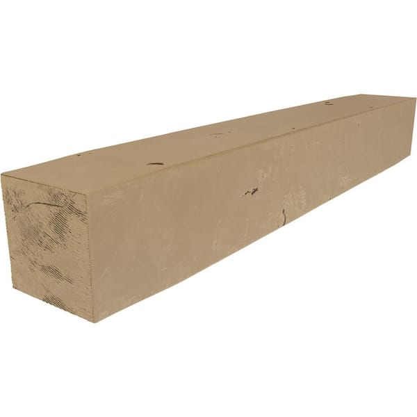 Ekena Millwork 4 in. x 4 in. x 6 ft. Knotty Pine Faux Wood Fireplace Cap-Shelf Mantel