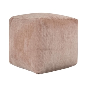 Yuvi Chenille Cube Transitional Solid Indoor Pouf